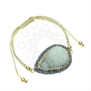 925 Sterling Silver Gem and Crystals Macrame String Bracelets
