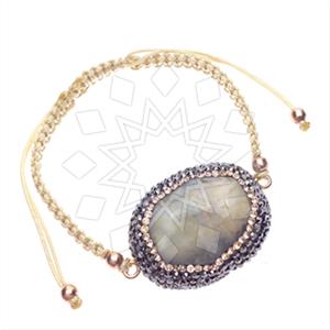 925 Sterling Silver Gem and Crystals Macrame String Bracelets
