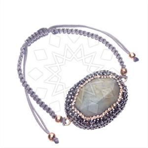 925 Sterling Silver Gem and Crystals Macrame String Bracelets