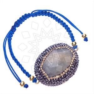 925 Sterling Silver Gem and Crystals Macrame String Bracelets