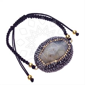 925 Sterling Silver Gem and Crystals Macrame String Bracelets