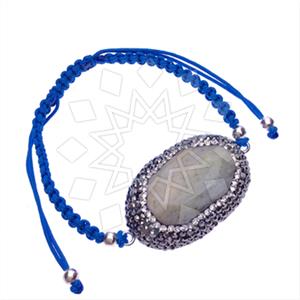 925 Sterling Silver Gem and Crystals Macrame String Bracelets