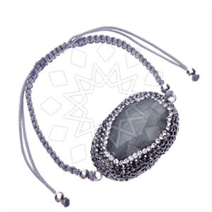 925 Sterling Silver Gem and Crystals Macrame String Bracelets