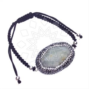 925 Sterling Silver Gem and Crystals Macrame String Bracelets