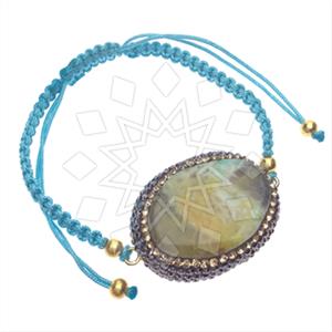 925 Sterling Silver Gem and Crystals Macrame String Bracelets