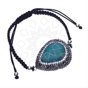 925 Sterling Silver Gem and Crystals Macrame String Bracelets