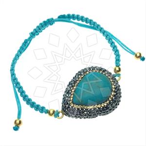 925 Sterling Silver Gem and Crystals Macrame String Bracelets