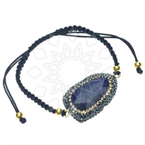 925 Sterling Silver Gem and Crystals Macrame String Bracelets