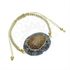 925 Sterling Silver Gem and Crystals Macrame String Bracelets