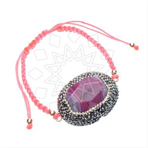 925 Sterling Silver Gem and Crystals Macrame String Bracelets