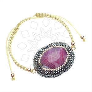 925 Sterling Silver Gem and Crystals Macrame String Bracelets