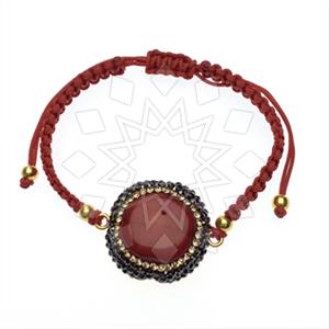 925 Sterling Silver Gem and Crystals Macrame String Bracelets