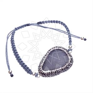 925 Sterling Silver Gem and Crystals Macrame String Bracelets