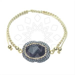 925 Sterling Silver Gem and Crystals Macrame String Bracelets