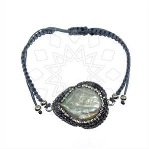 925 Sterling Silver Gem and Crystals Macrame String Bracelets