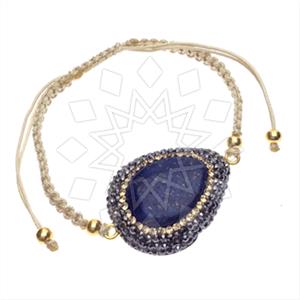 925 Sterling Silver Gem and Crystals Macrame String Bracelets