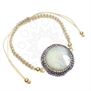 925 Sterling Silver Gem and Crystals Macrame String Bracelets