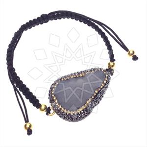 925 Sterling Silver Gem and Crystals Macrame String Bracelets