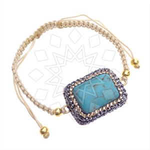 925 Sterling Silver Gem and Crystals Macrame String Bracelets