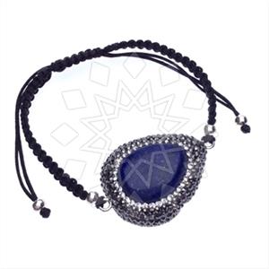 925 Sterling Silver Gem and Crystals Macrame String Bracelets