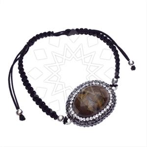 925 Sterling Silver Gem and Crystals Macrame String Bracelets