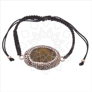 925 Sterling Silver Gem and Crystals Macrame String Bracelets