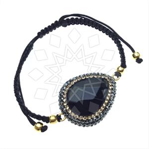 925 Sterling Silver Gem and Crystals Macrame String Bracelets