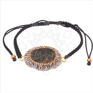 925 Sterling Silver Gem and Crystals Macrame String Bracelets