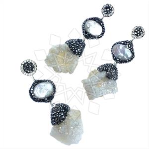 925 Sterling Silver Gem and Crystals Earrings Pendant Sets