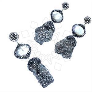 925 Sterling Silver Gem and Crystals Earrings Pendant Sets