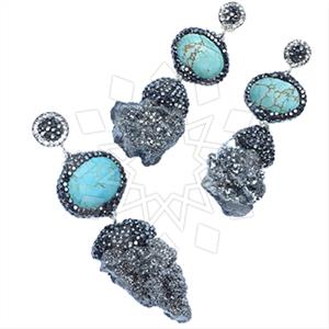 925 Sterling Silver Gem and Crystals Earrings Pendant Sets
