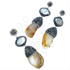925 Sterling Silver Gem and Crystals Earrings Pendant Sets