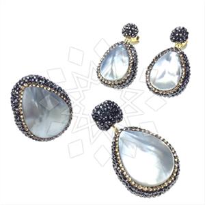 925 Sterling Silver Gem and Crystals Ring Earring Pendant Sets