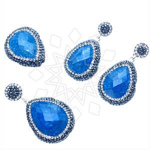 925 Sterling Silver Gem and Crystals Ring Earring Pendant Sets