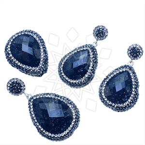 925 Sterling Silver Gem and Crystals Ring Earring Pendant Sets