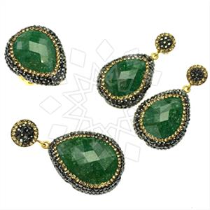 925 Sterling Silver Gem and Crystals Ring Earring Pendant Sets
