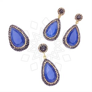 925 Sterling Silver Gem and Crystals Ring Earring Pendant Sets