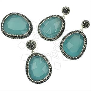 925 Sterling Silver Gem and Crystals Ring Earring Pendant Sets