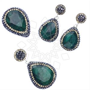 925 Sterling Silver Gem and Crystals Ring Earring Pendant Sets