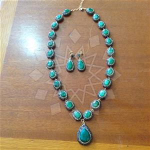 925 Sterling Silver Gem and Crystals Earrings Necklace Sets