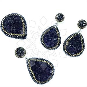 925 Sterling Silver Gem and Crystals Ring Earring Pendant Sets