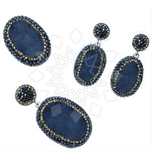 925 Sterling Silver Gem and Crystals Ring Earring Pendant Sets