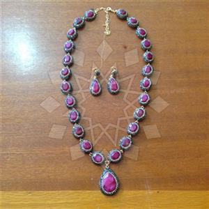 925 Sterling Silver Gem and Crystals Earrings Necklace Sets