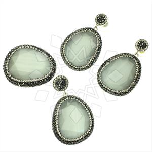 925 Sterling Silver Gem and Crystals Ring Earring Pendant Sets