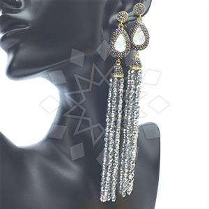 Fashion Gem and Crystals Tassel Earring