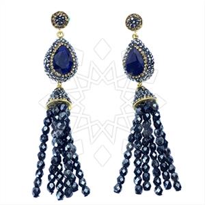 Fashion Gem and Crystals Tassel Earring