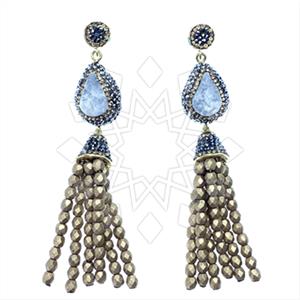 Fashion Gem and Crystals Tassel Earring