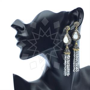 Fashion Gem and Crystals Tassel Earring