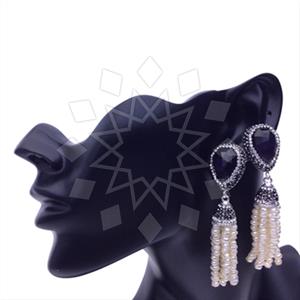 Fashion Gem and Crystals Tassel Earring