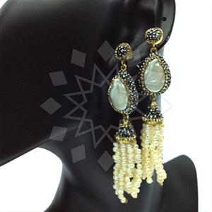 Fashion Gem and Crystals Tassel Earring
